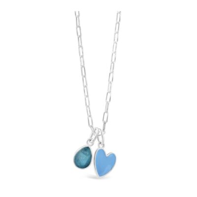 Jewelry Dune Jewelry  | Travel Treasures Customizable Blue Heart Necklace Set
