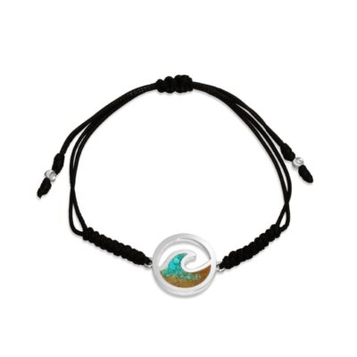 Home Accents Dune Jewelry Happiness Comes In Waves Book | Black Cord Bracelet – Wave – Turquoise Gradient