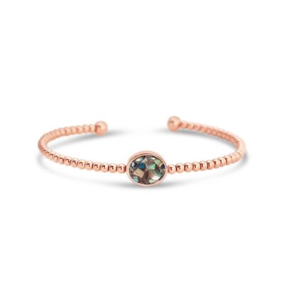Jewelry Dune Jewelry  | Beaded Cuff Bracelet – Oval – Rose Gold