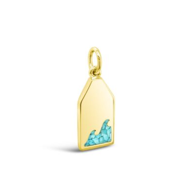 Jewelry Dune Jewelry  | Collectible Travel Treasures Customizable Wave Tag Charm – 14K Gold Vermeil
