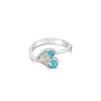 Jewelry Dune Jewelry  | Full Heart Ring – Turquoise Gradient