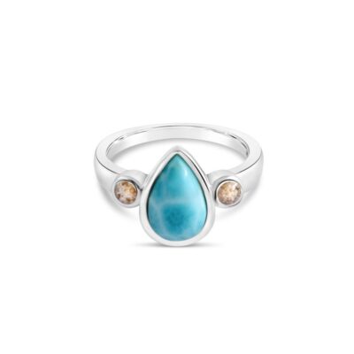 Jewelry Dune Jewelry  | Pear Cut Ring Larimar And Sand