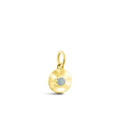 Jewelry Dune Jewelry  | Collectible Travel Treasures Aquamarine Disc Charm – 14K Gold Vermeil