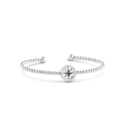 Jewelry Dune Jewelry  | Beaded Cuff Bracelet – Compass – Silver