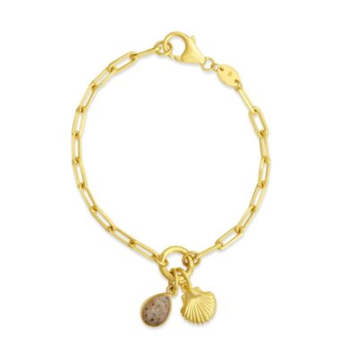 Jewelry Dune Jewelry  | Collectible Travel Treasures Customizable Sea Shell Bracelet Set – 14K Gold Vermeil