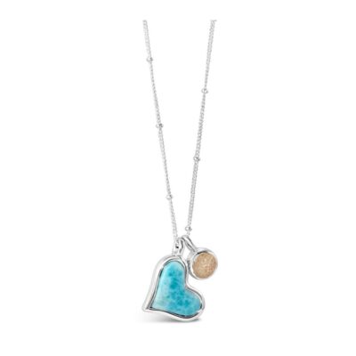 Jewelry Dune Jewelry  | Tilted Heart Necklace Larimar And Sand