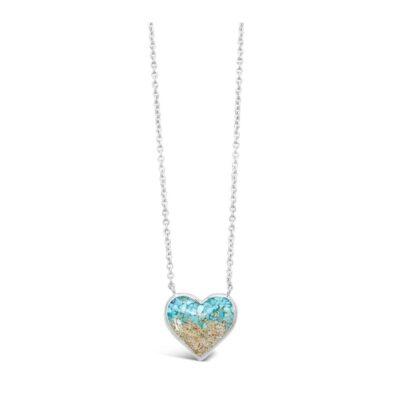Jewelry Dune Jewelry  | Full Heart Stationary Necklace – Turquoise Gradient