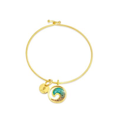 Home Accents Dune Jewelry Happiness Comes In Waves Book | Beach Bangle – Wave – Gold – Turquoise Gradient