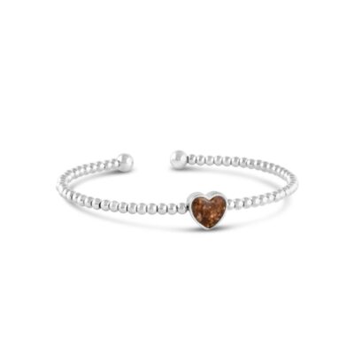 Jewelry Dune Jewelry  | Beaded Cuff Bracelet – Heart – Silver