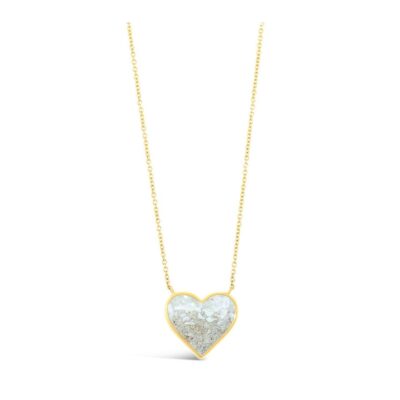 Jewelry Dune Jewelry  | Full Heart Stationary Necklace – 14K Gold – Mother Of Pearl Gradient