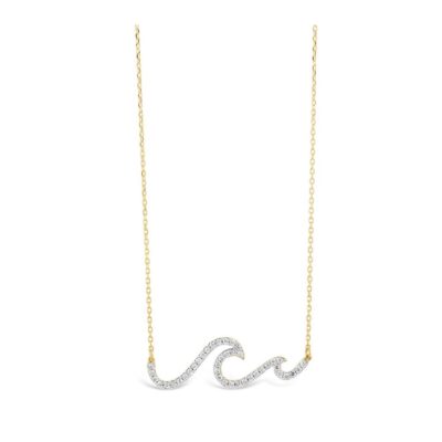 Home Accents Dune Jewelry Happiness Comes In Waves Book | Dune Diamonds Double Wave Necklace – 14K Yellow Gold