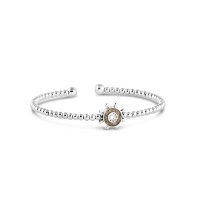 Jewelry Dune Jewelry  | Beaded Cuff Bracelet – Ship’S Wheel – Silver