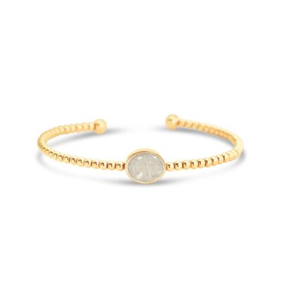 Jewelry Dune Jewelry  | Beaded Cuff Bracelet – Oval – Gold