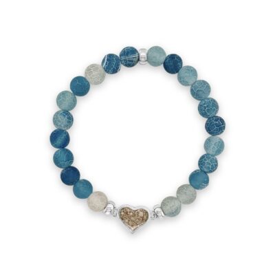 Jewelry Dune Jewelry  | Heart Beaded Bracelet – Weathered Agate