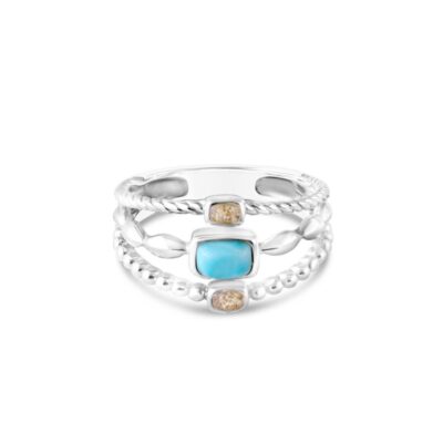 Jewelry Dune Jewelry  | Boho Stack Ring Larimar And Sand