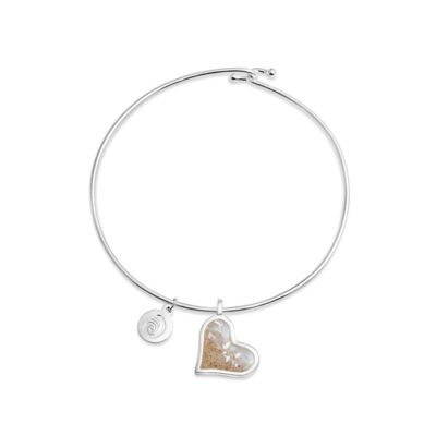 Jewelry Dune Jewelry  | Tilted Heart Bangle – Mother Of Pearl Gradient