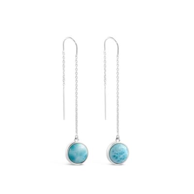 Jewelry Dune Jewelry  | Sandglobe Earrings – Long – Larimar And Sand