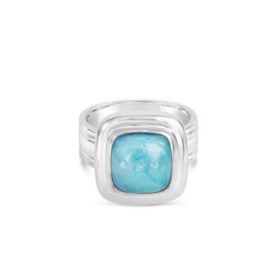 Jewelry Dune Jewelry  | Cushion Cut Nautical Ring – Larimar