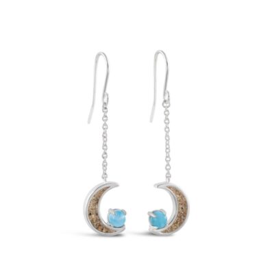 Jewelry Dune Jewelry  | Blue Moon Drop Earrings – Larimar And Sand