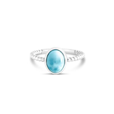 Jewelry Dune Jewelry  | Rope Stacker Ring Oval Larimar