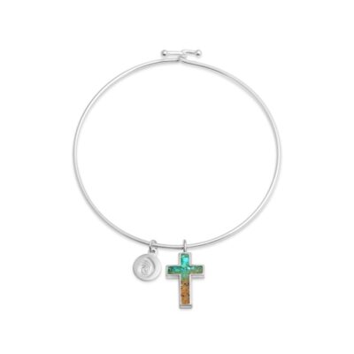 Jewelry Dune Jewelry  | Cross Bangle – Turquoise Gradient