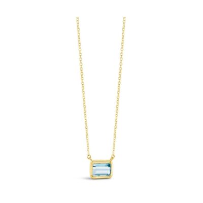 Jewelry Dune Jewelry  | Aquamarine Baguette Cut Necklace By Camille Kostek – 14K Gold Vermeil