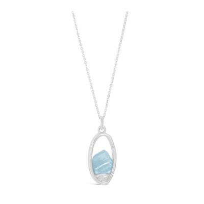 Jewelry Dune Jewelry  | Glacier Gem Oval Forest View Necklace – Aquamarine