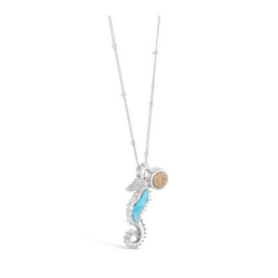 Jewelry Dune Jewelry  | Seahorse Necklace Larimar And Sand