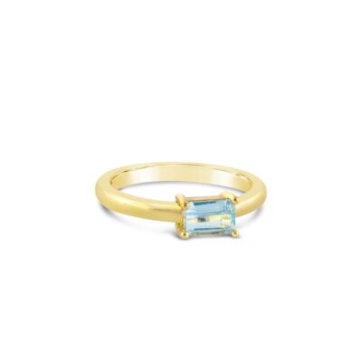 Jewelry Dune Jewelry  | Aquamarine Baguette Cut Ring By Camille Kostek – 14K Gold Vermeil