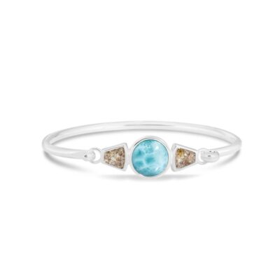 Jewelry Dune Jewelry  | Modern Metal Bracelet Larimar And Sand