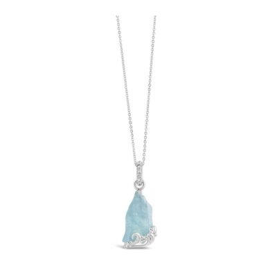 Jewelry Dune Jewelry  | Glacier Gem Wave Necklace – Aquamarine And White Topaz