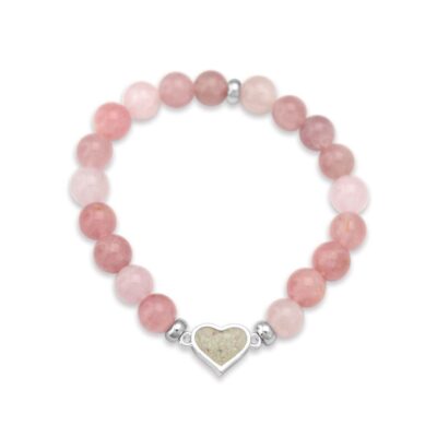 Jewelry Dune Jewelry  | Heart Beaded Bracelet – Rose Quartz