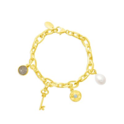 Jewelry Dune Jewelry  | Travel Treasures The Collector Charm Bracelet Set – 14K Gold Vermeil