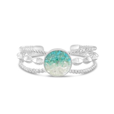 Jewelry Dune Jewelry  | Boho Cuff Bracelet – Round – Turquoise Gradient