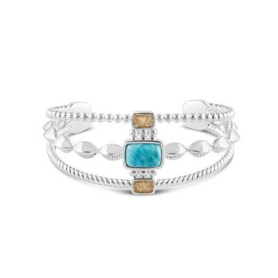 Jewelry Dune Jewelry  | Boho Cuff Bracelet – Larimar And Sand