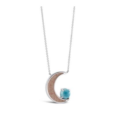 Jewelry Dune Jewelry  | Blue Moon Stationary Necklace – Larimar And Sand