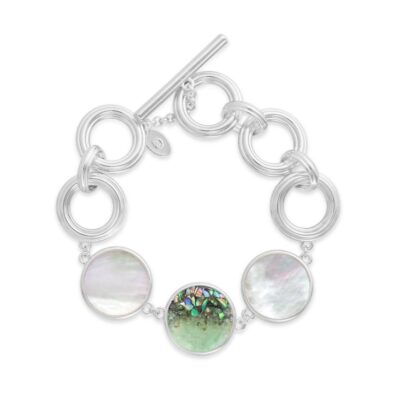 Jewelry Dune Jewelry  | Eternity Toggle Bracelet With Mother Of Pearl – Abalone Gradient