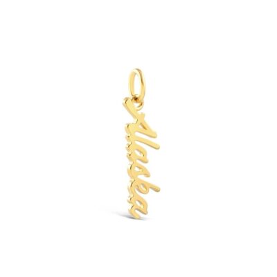 Jewelry Dune Jewelry  | Collectible Travel Treasures Alaska Script Charm – 14K Gold Vermeil