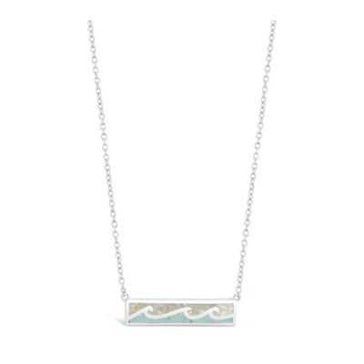 Jewelry Dune Jewelry  | Luxe Wave Bar Necklace Larimar And Sand