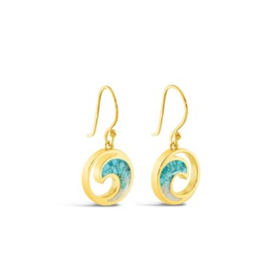 Jewelry Dune Jewelry  | Wave Drop Earrings – 14K Gold Vermeil – Turquoise Gradient