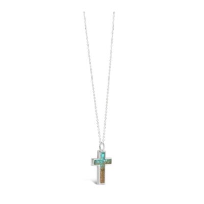 Jewelry Dune Jewelry  | Cross Necklace – Turquoise Gradient