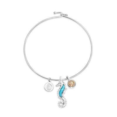 Jewelry Dune Jewelry  | Seahorse Bangle Larimar And Sand