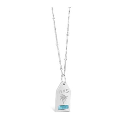 Jewelry Dune Jewelry  | Voyager Rooftop Tag Necklace Larimar With Engraving