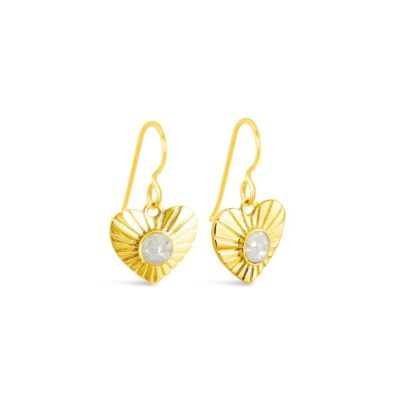 Jewelry Dune Jewelry  | Sun Ray Heart Drop Earrings – 14K Gold Vermeil