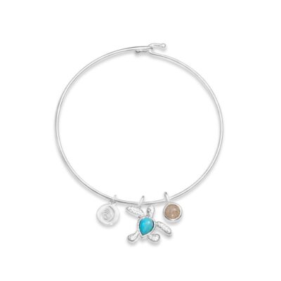 Jewelry Dune Jewelry  | Sea Turtle Bangle Larimar And Sand