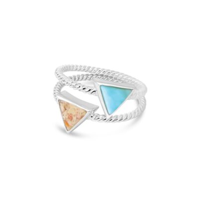 Jewelry Dune Jewelry  | Rope Stacker Set Triangle Sand And Larimar