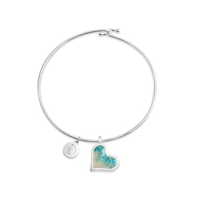 Jewelry Dune Jewelry  | Tilted Heart Bangle – Turquoise Gradient