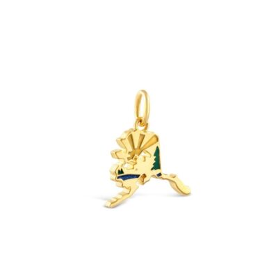 Jewelry Dune Jewelry  | Collectible Travel Treasures Alaska State Charm – 14K Gold Vermeil