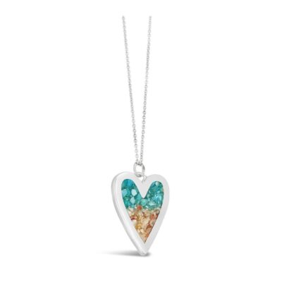 Jewelry Dune Jewelry  | Luxe Heart Necklace – Turquoise Gradient